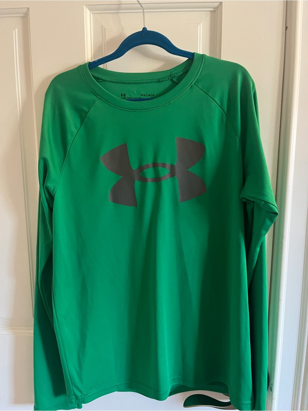 Under Armour Boys Long Sleeve Logo Shirt Green Youth Large YLG